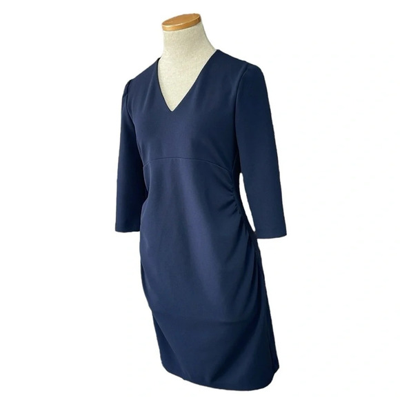 Slate & Willow Maternity Dress Women's XS Extra Small Blue V-Neck Sheath Midi - Picture 3 of 17